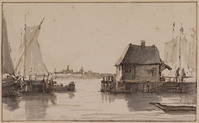 Y 020
<br/>
Riviergezicht met tolhuisje
<br/>
<em>Hulswit, Jan (1766-1822)</em>